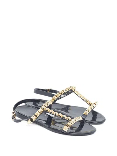Pre-owned Stuart Weitzman Thong Sandals In Black