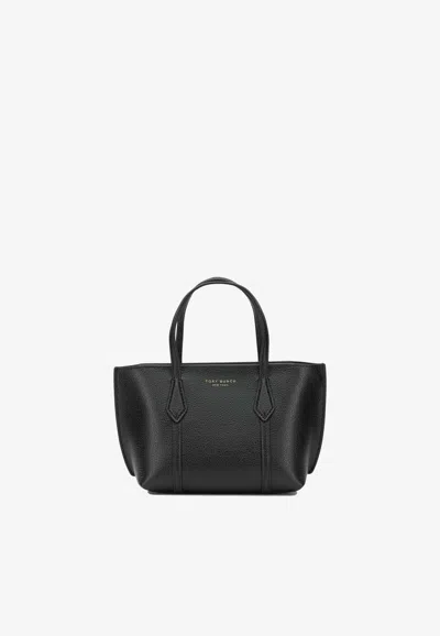 Tory Burch Black Cow Leather Cotton Polyurethane Handbag In Black