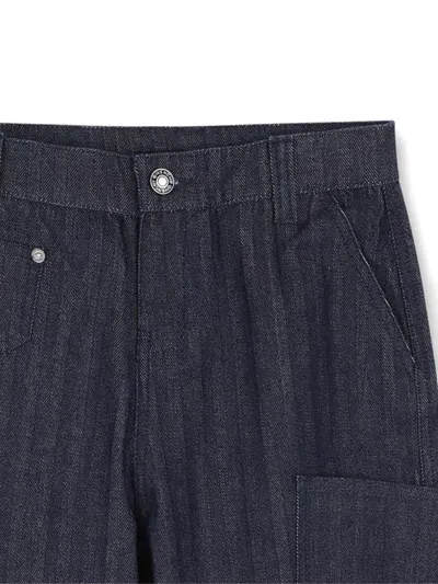 Givenchy Herringbone-pattern Cargo Jeans In Black