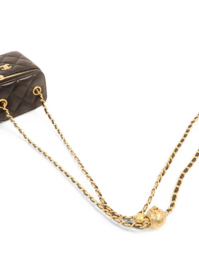 Pre-owned Chanel Cc Mini Vanity Shoulder Bag In Black