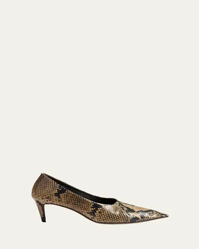 Khaite 50mm Marlene Snake-embossed Leather Pumps In Multi