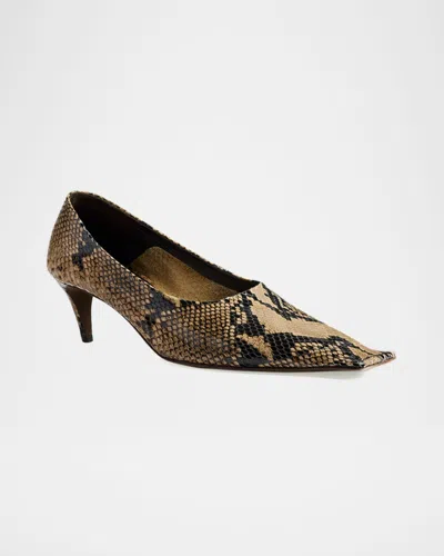 Khaite 50mm Marlene Snake-embossed Leather Pumps In Multi