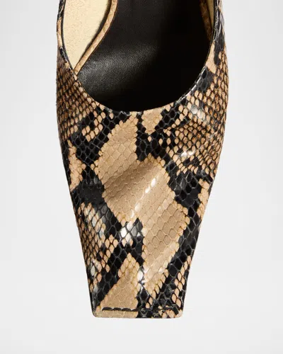 Khaite 50mm Marlene Snake-embossed Leather Pumps In Multi