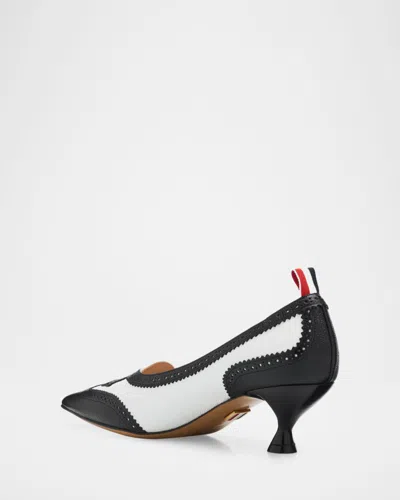 Thom Browne 50mm Wingtip Leather Pumps In Black
