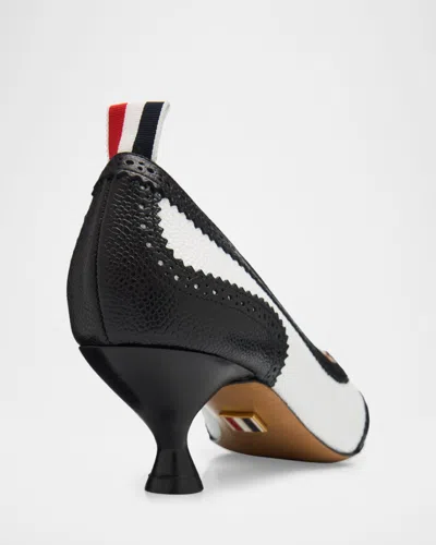 Thom Browne 50mm Wingtip Leather Pumps In Black