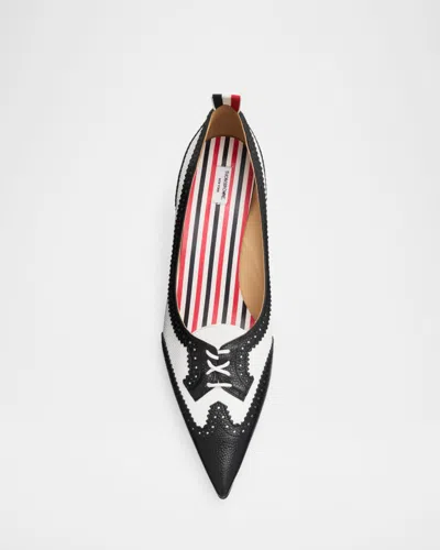 Thom Browne 50mm Wingtip Leather Pumps In Black