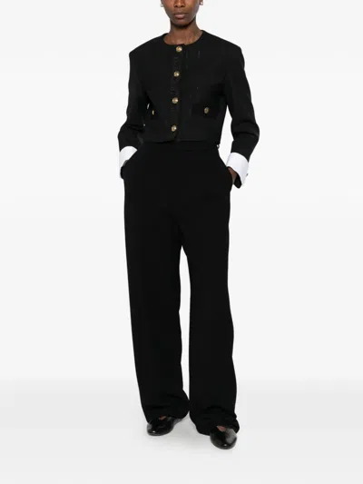 Sandro Paris Cropped Tailored Jacket In Black