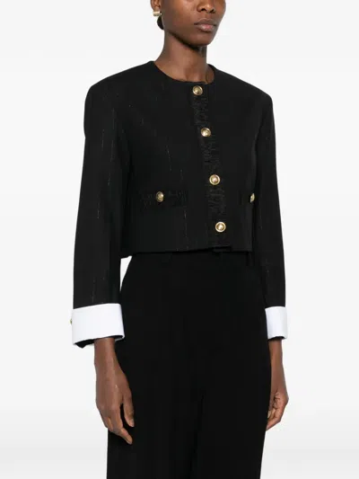Sandro Paris Cropped Tailored Jacket In Black