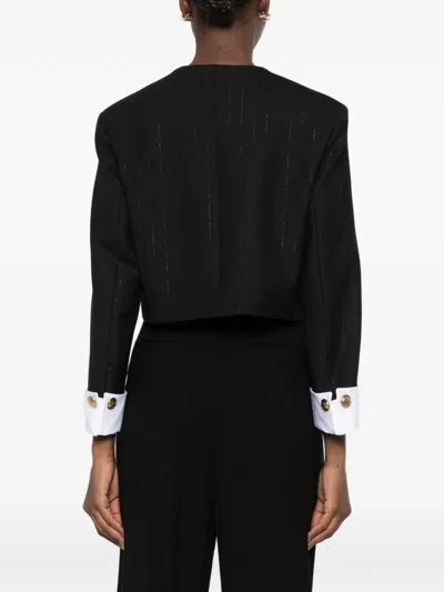 Sandro Paris Cropped Tailored Jacket In Black