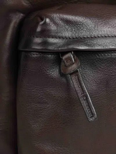 Officine Creative Pack Grained Leather Backpack In Brown