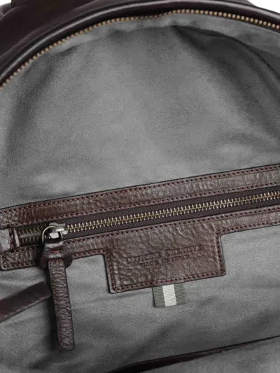 Officine Creative Pack Grained Leather Backpack In Brown