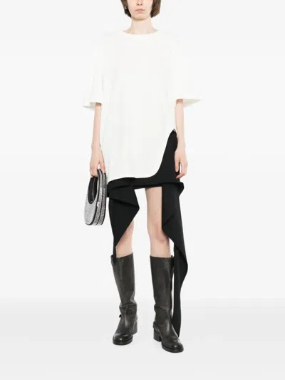 Attico Asymmetric Cotton T-shirt In White