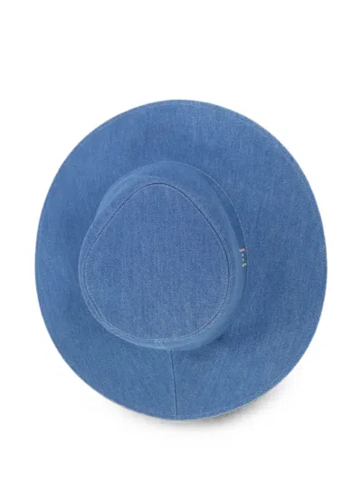 Pre-owned Hermes Katie Pierce Hat In Blue
