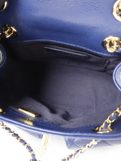 Pre-owned Chanel Interlocking-cc Backpack In Blue