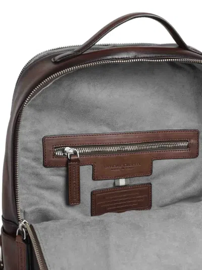 Officine Creative Quentin 023 Full-grain Leather Backpack In Brown