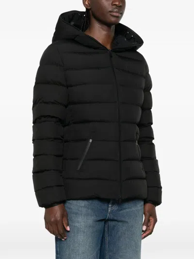 Moncler Herbes Hooded Padded Jacket In Black