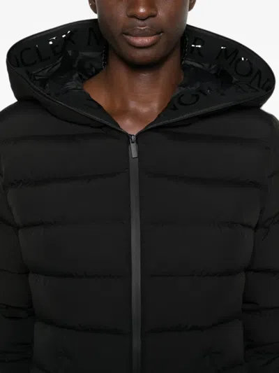 Moncler Herbes Hooded Padded Jacket In Black