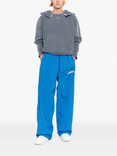 Off-white Logo-printed Track Pants In Blue