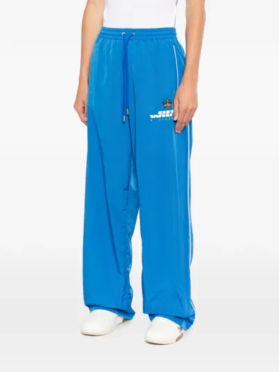 Off-white Logo-printed Track Pants In Blue