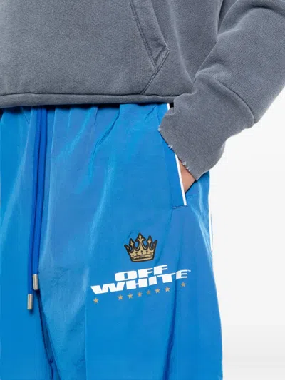 Off-white Logo-printed Track Pants In Blue