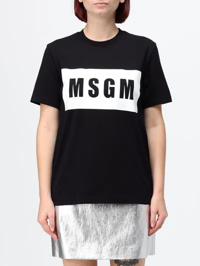 MSGM 티셔츠 여성 색상 블랙