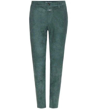 Closed Jack Suede Trousers In Green