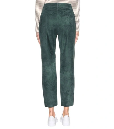Shop Closed Jack Suede Trousers In Green