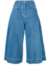 SACAI frayed denim culottes,DRYCLEANONLY