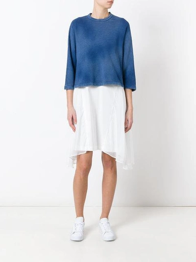 Shop Comme Des Garçons Comme Des Garçons Faded Effect Sweatshirt In Blue