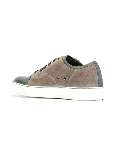 Shop Lanvin Toe-capped Sneakers In Grey