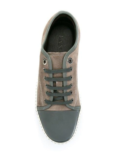 Shop Lanvin Toe-capped Sneakers In Grey