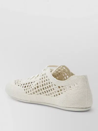 Prada Sneakers Perforated Design Round Toe Rubber Sole In Multi