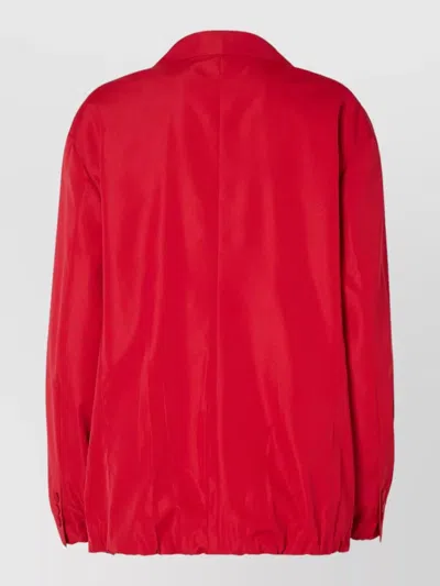 Fendi Collared Jacket Elasticated Cuffs Front Pockets In Red