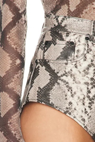Lapointe Faux Stretch Python Mini Short In Multi