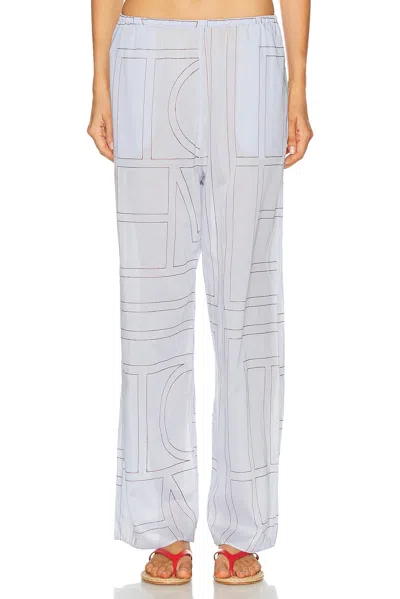 Totême Toteme Monogram Embroidered Pull-on Pants In Multi