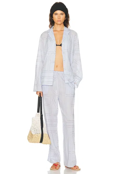Totême Toteme Monogram Embroidered Pull-on Pants In Multi