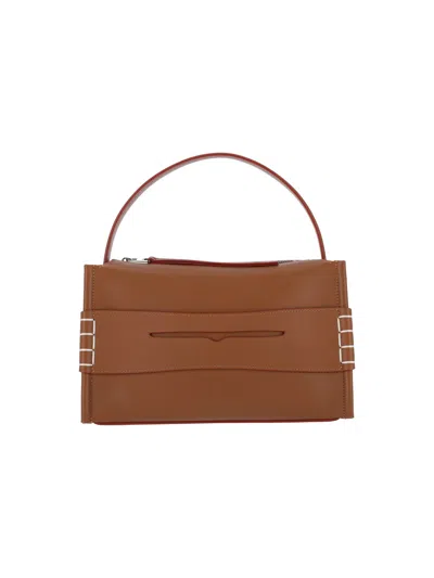 Jw Anderson Loafer Leather Shoulder Bag With Detachable Strap In Brown