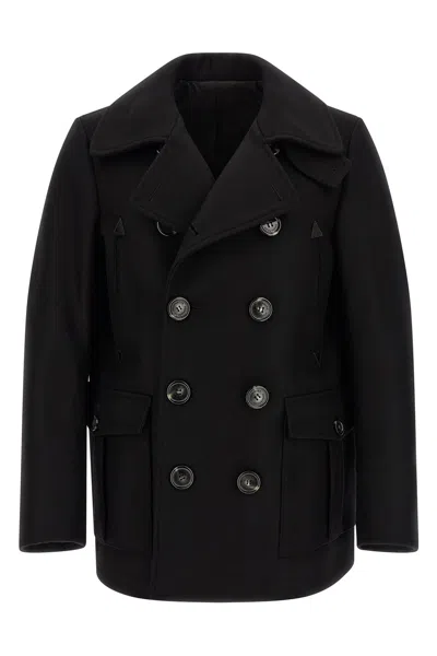 Dsquared2 Double-breasted Pocket Coat In Black