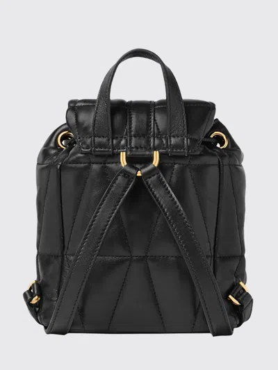 Versace Backpack Quilted Design Gold Tone Hardware In Black
