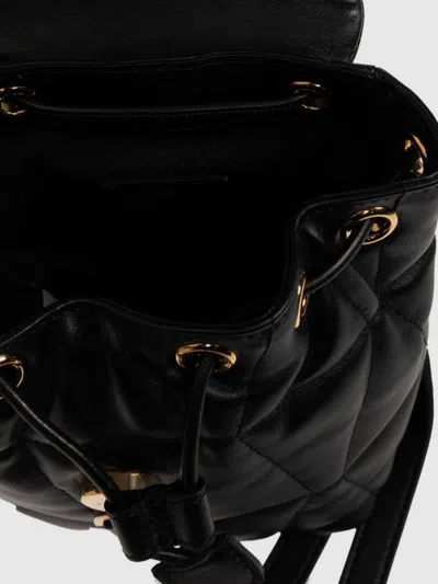 Versace Backpack Quilted Design Gold Tone Hardware In Black