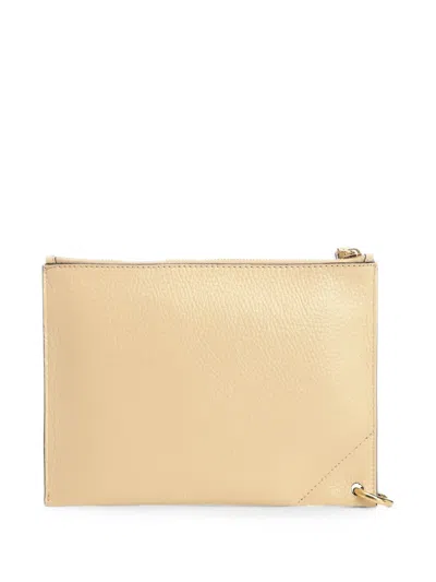 Chloé Spin Leather Pouch In Neutral
