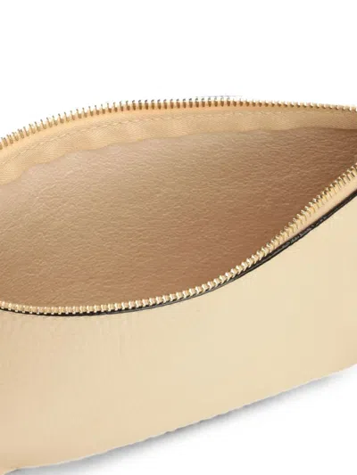 Chloé Spin Leather Pouch In Neutral