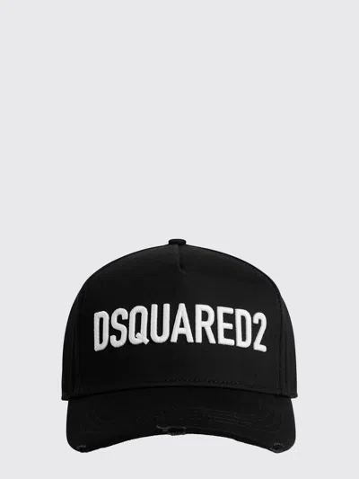 Dsquared2 Technicolor Cotton Gabardine Baseball Cap In Black