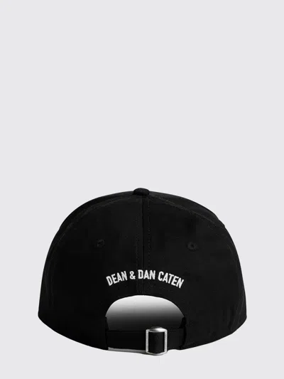 Dsquared2 Technicolor Cotton Gabardine Baseball Cap In Black