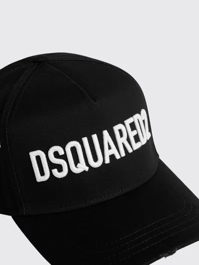 Dsquared2 Technicolor Cotton Gabardine Baseball Cap In Black