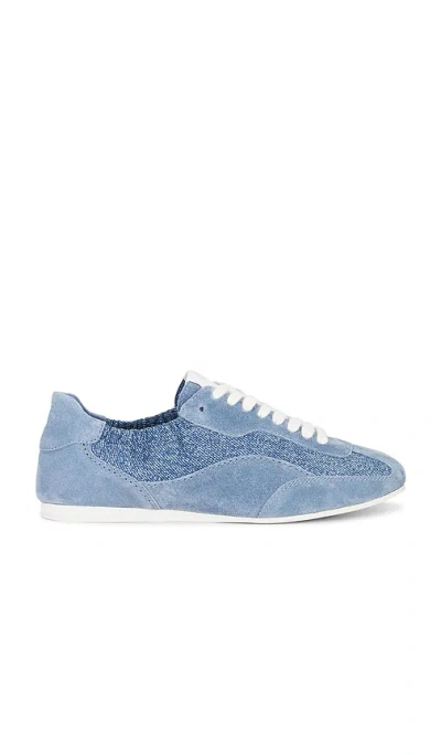 Simkhai Georgie Elasticized Denim Leather Sneaker In Multi