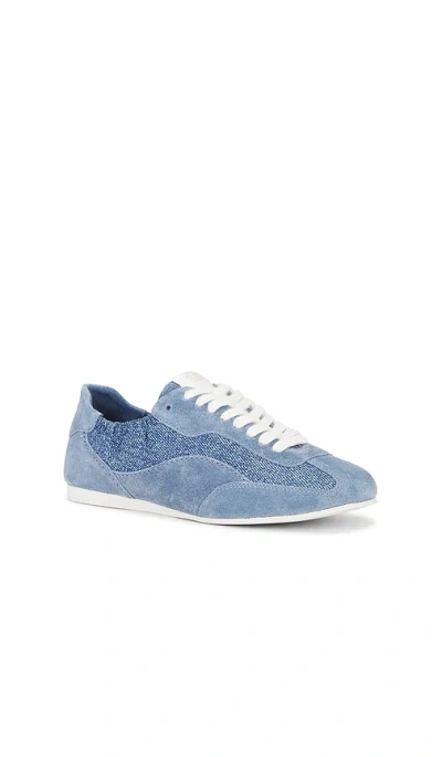 Simkhai Georgie Elasticized Denim Leather Sneaker In Multi
