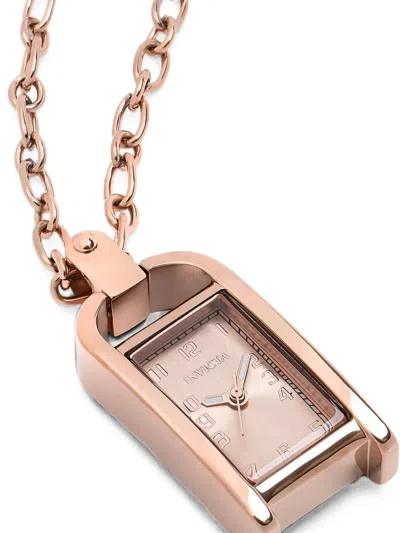 Invicta Rectangular-frame 17.5mm Necklace Watch In Silver
