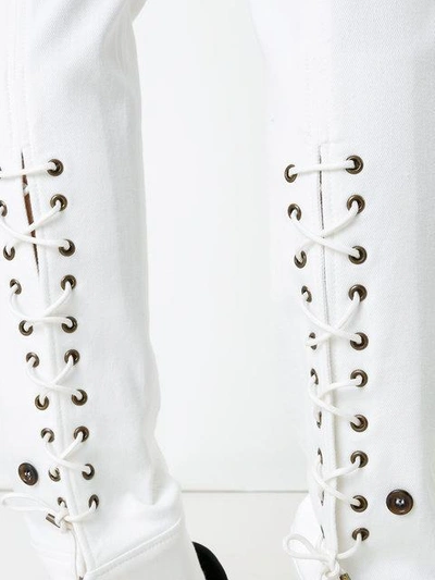 Shop Monse Belted Skinny Trousers In White