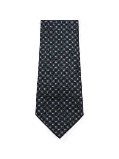 Canali Geometric-pattern Silk Tie In Blue